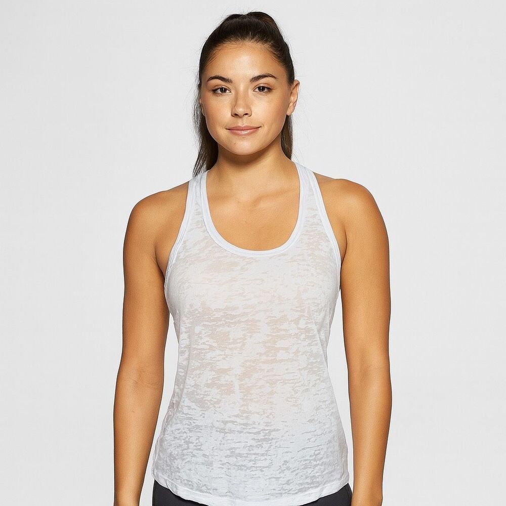 Ever Hottie Solid white sleeveless thank top round neck Cotton blend size m